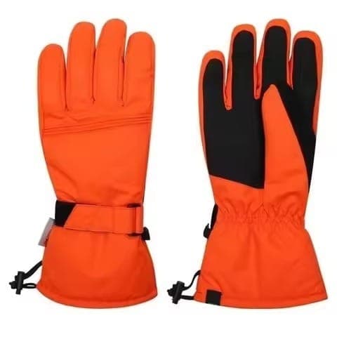 High Visibility Orange Waterproof Ski Cold Weather Gloves