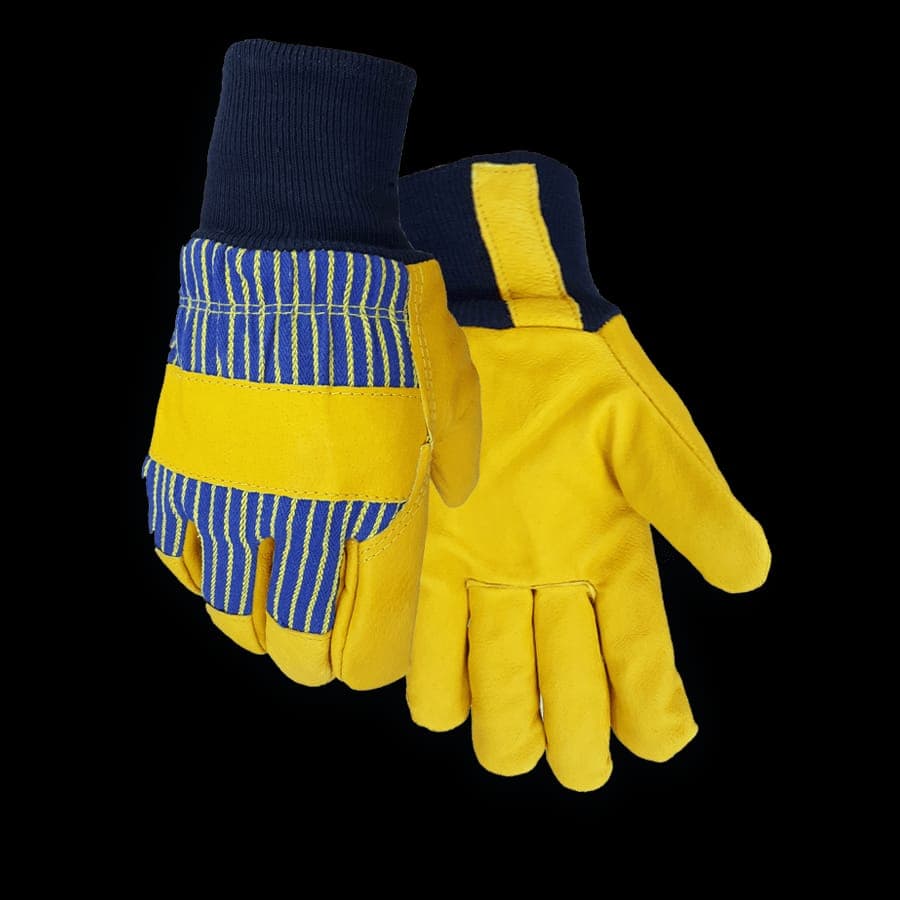 Premium Grain Leather Driver Work Gloves with Knit Cuff